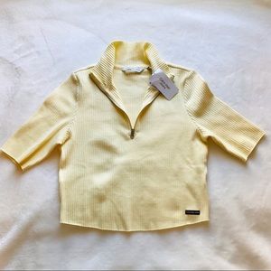 Calvin Klein Jeans Half Zip Up Crop Top